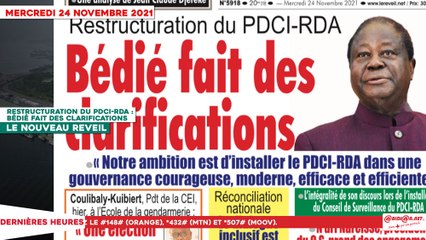 Le Titrologue du 24 Novembre 2021 - Restructuration du PDCI-RDA - Bédié fait des clarifications