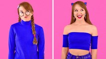 COOL DIY CLOTHES HACKS Girly Clothes Transformation Ideas by 123 GO!