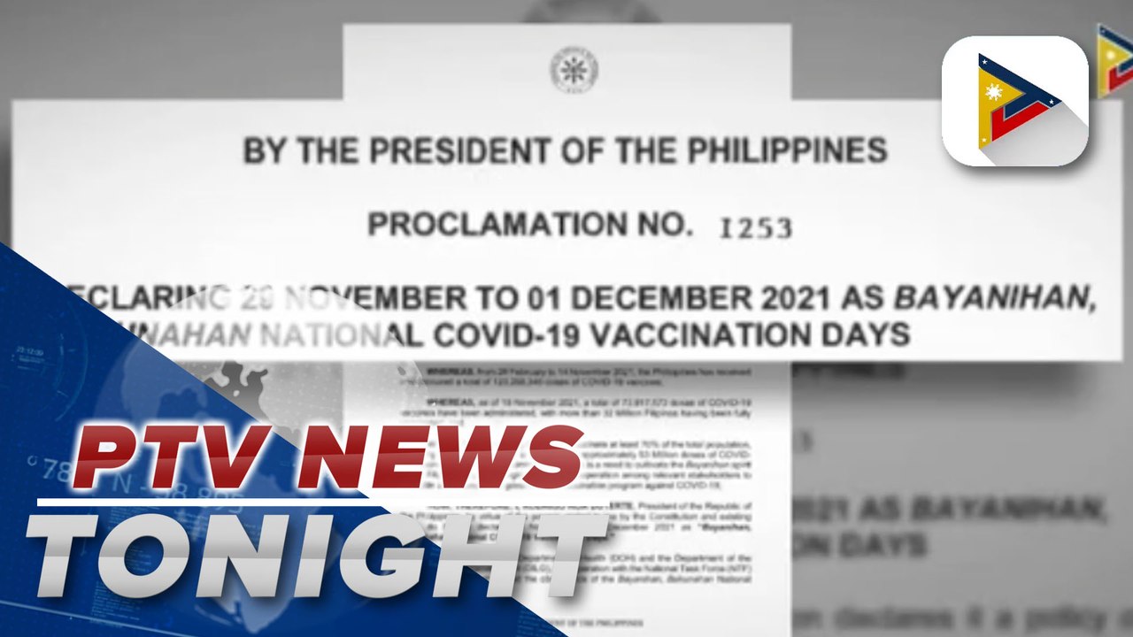 PRRD declares Nov. 29, 30 and Dec. 1 as National COVID-19 Vaccination Days
