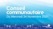 Conseil de la Communauté Urbaine de Dunkerque du Mercredi 24 Novembre 2021 (replay)