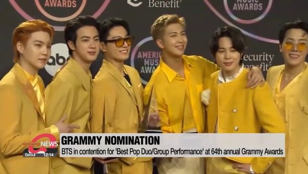 [ENG] BTS NOMINATED FOR BEST POP DUO OR GROUP PERFORMANCE AT 64TH GRAMMY AWARDS!