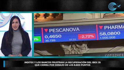 Inditex y los bancos frustran la recuperación del Ibex 35 que cierra por debajo de los 8.800 puntos