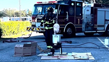 Firefighters demonstrate dangers of deep-fried turkey