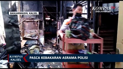 Pasca Kebakaran Asrama Polisi di Banjarmasin, Penghuni Cari Dokumen Penting yang Masih Selamat