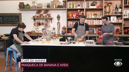 Panqueca de banana e aveia