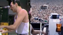 Live concert of the legend#FULL Queen at LIVE AID Side By Side Comparison with Rami Malek (Bohemian Rhapsody 2018)