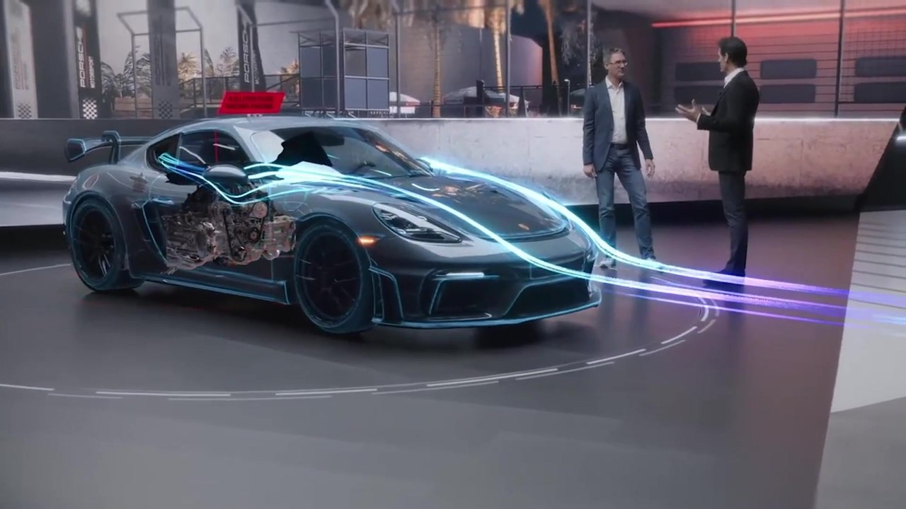 The new Porsche Cayman 718 GT4 RS at LA Auto Show - Interview with Frank Walliser