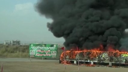 Drugs Menance: Narcotics set ablaze in Islamabad