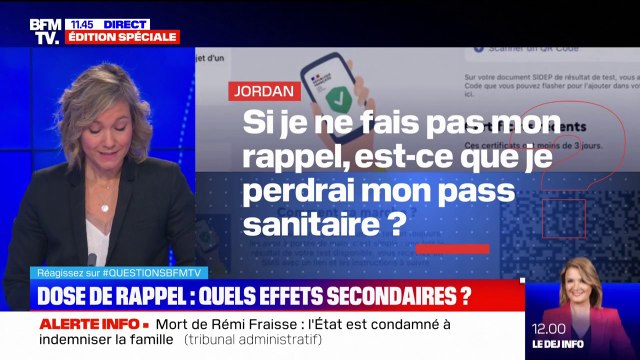 Si je ne fais pas mon rappel, est-ce que je perdrai mon pass sanitaire ? - BFMTV répond à vos questions