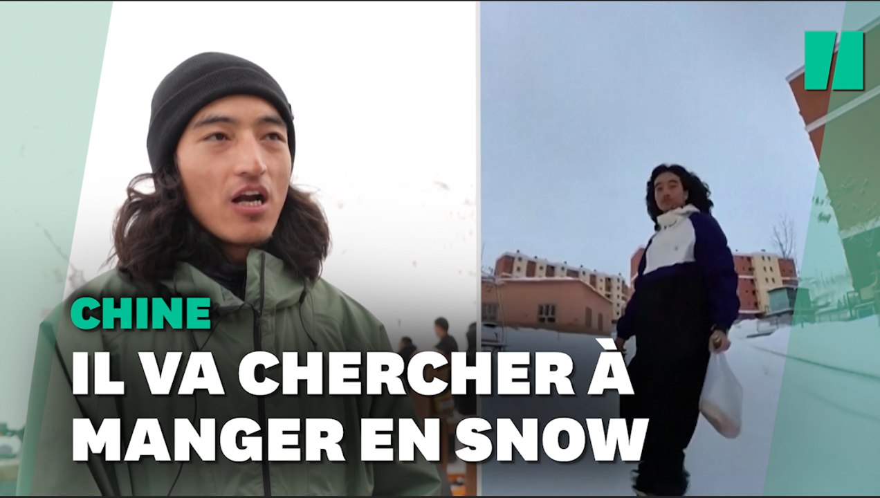 Bloqué par la neige, cet amateur de glisse va c...