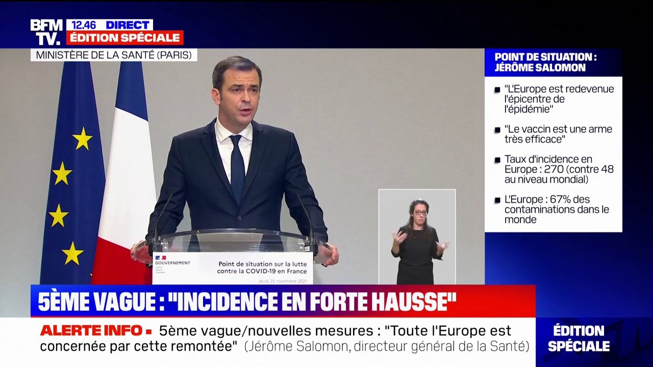 Olivier Véran: "Si nous n'avions pas cette couverture vaccinale importante, nous serions déjà submergés par la vague épidémique"