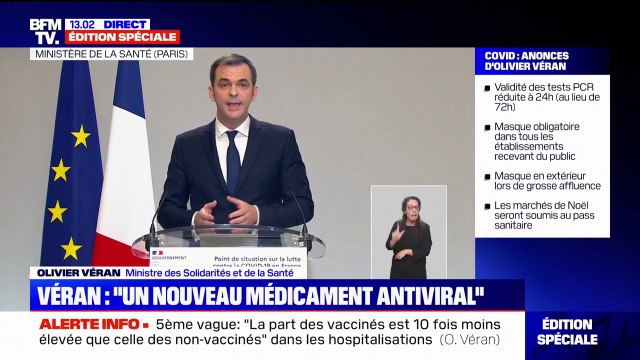 Traitements contre le Covid-19: Olivier Véran fonde beaucoup d'espoir' dans le Molnupiravir, un médicament antiviral