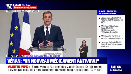 Traitements contre le Covid-19: Olivier Véran "fonde beaucoup d'espoir' dans le Molnupiravir, un médicament antiviral