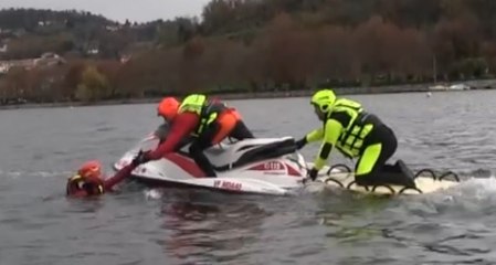 Viverone (BI) - Prove di salvataggio dei Vigili del Fuoco (25.11.21)