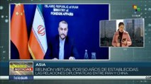 Cancilleres de China e Irán sostienen reunión virtual por los 50 años de nexos bilaterales