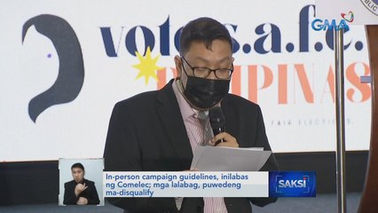 In-person campaign guidelines, inilabas ng Comelec; mga lalabag, puwedeng ma-disqualify | Saksi