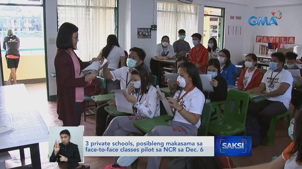 3 private schools, posibleng makasama sa face-to-face classes pilot sa NCR sa Dec. 6 | Saksi