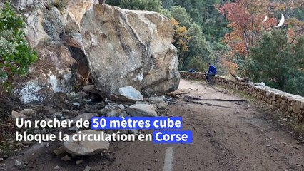 Corse: un rocher de 150 tonnes tombe sur une route dans les calanches de Piana