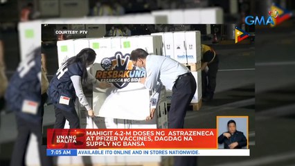 Mahigit 4.2-M doses ng Astrazeneca at Pfizer vaccines, dagdag na supply ng bansa | UB