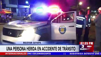 Accidente vial deja a una persona herida en el bulevar Suyapa de la capital