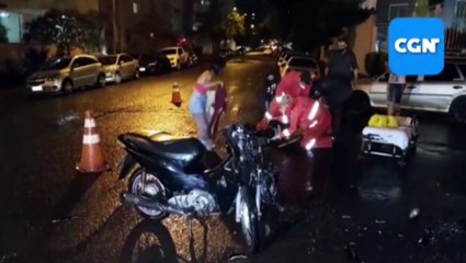 Casal sofre graves ferimentos após colisão entre Biz e HB20