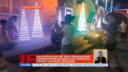 Pagpapailaw ng mga pamaskong dekorasyon sa San Luis Gonzada Parish Church, dinagsa | UB