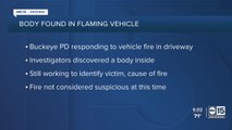 Man's body discovered in burning car in Buckeye