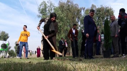 حملة تشجير لمكافحة التصحر في مدينة الموصل المعقل السابق لمقاتلي داعش