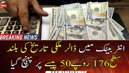 US Dollar touches historic high of Rs 176.50 in Interbank Market