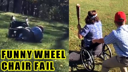 'Baseball player running bases in a wheelchair face plants on ground *EPIC FAIL* '