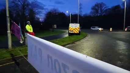 Extinction Rebellion blockades  Amazon, Dunfermline