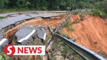 Main road heading to Pos Beswok in Sungai Siput closed due to landslide