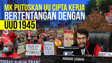 MK Putuskan UU Cipta Kerja Bertentangan Dengan UUD 1945
