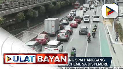 MMDA, ipatutupad ang 5pm hanggang 8pm number coding scheme sa Disyembre