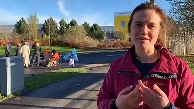 Black Friday: Extinction Rebellion blockade Amazon warehouse in Dunfermline