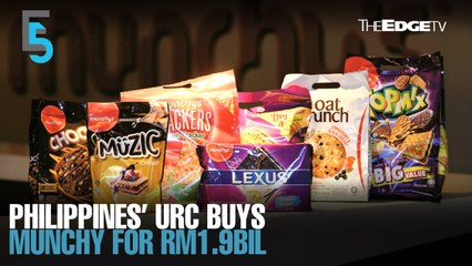 EVENING 5: Philippines' URC buys Munchy Food for RM1.9bil