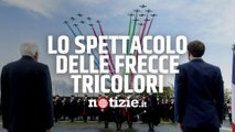 Frecce Tricolori, spettacolo a Roma per la firma del trattato tra Italia e Francia