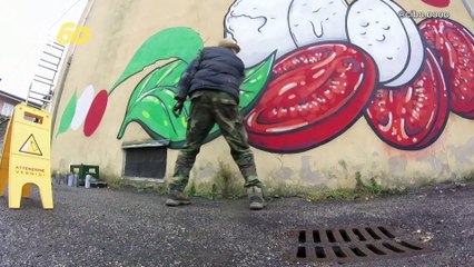 Trash Into Treasure! Symbols of Hate Replaced With Food by Italian Street Artist!