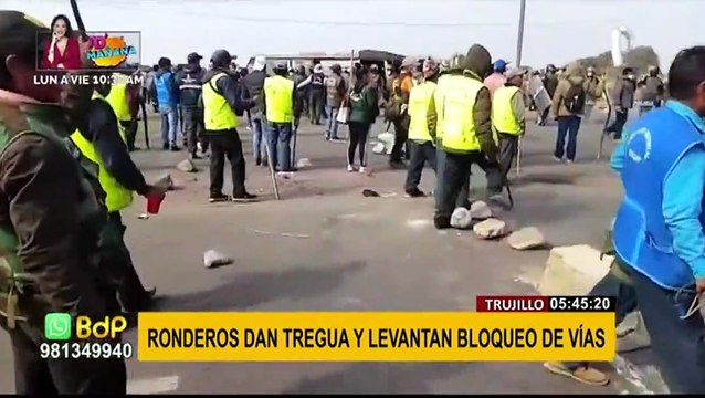 Trujillo: reabren tránsito en la Panamericana Norte tras bloqueo de ronderos