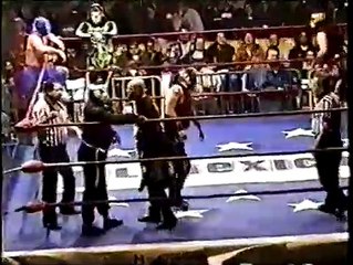 Blue Demon jr & Super Muñeco & Super Parka vs. Pentagon Black & Hijo del Diablo & Pandillero