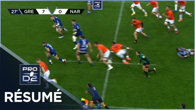 PRO D2 - Résumé FC Grenoble Rugby-RC Narbonnais: 26-8 - J12 - Saison 2021/2022
