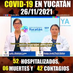 Panorama de Covid-19 en Yucatán. Actualización al 26 de Noviembre de 2021