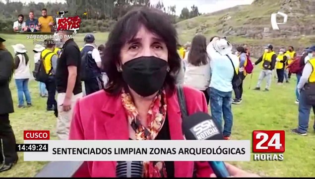 Sentenciados a trabajos comunitarios limpiaron parques arqueológicos en Cusco