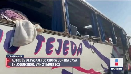 21 muertos deja choque de autobús de pasajeros contra casa en Joquicingo