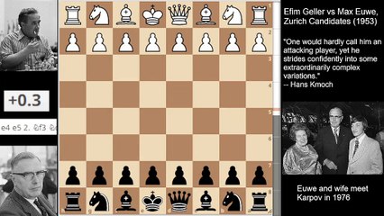 Max Euwe legendary rock counter attack against Efim Geller. Brilliancy prize winner