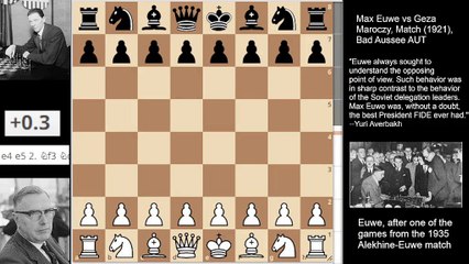 Max Euwe Plays the Kings Gambit, sacs the exchange and beats Geza Maroczy
