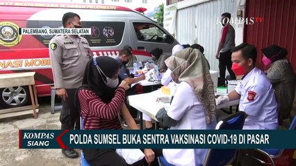 Polda Sumsel Buka Sentra Vaksinasi Covid-19 di Pasar Tradisional, Syaratnya Cukup Bawa KTP!
