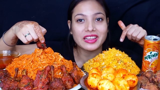 Asmr Eating Spicy Chicken Schezwan Noodles, Chicken Lollipop, Chicken Fried Rice, Chicken Pakoda, Egg Foodie JD