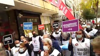 'Beyaz Yürüyüş'e çıkan hekimler Ankara'da: "Emek de bizim, söz de bizim"