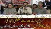 MQM-P Leaders addresses the Abad press conference on Nasla Tower